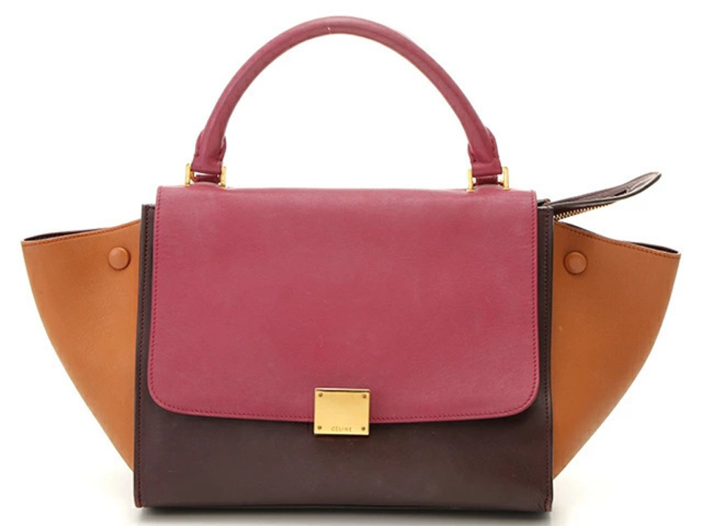 Celine Trapeze Shoulder Bag Wine Bordeaux Purple Brown